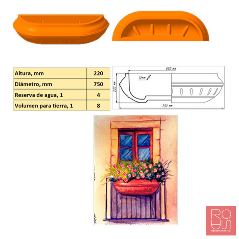 Mitja Jardinera per anar a paret MM750
